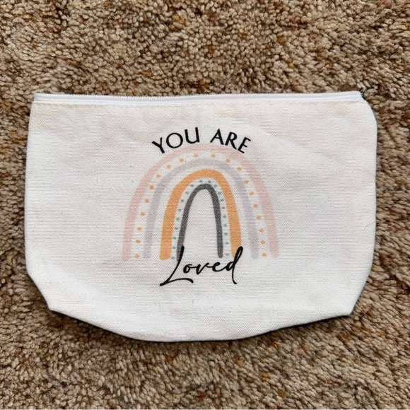 Other - ✅100% Cotton Canvas Zip Pouch You Are Loved Rainbow